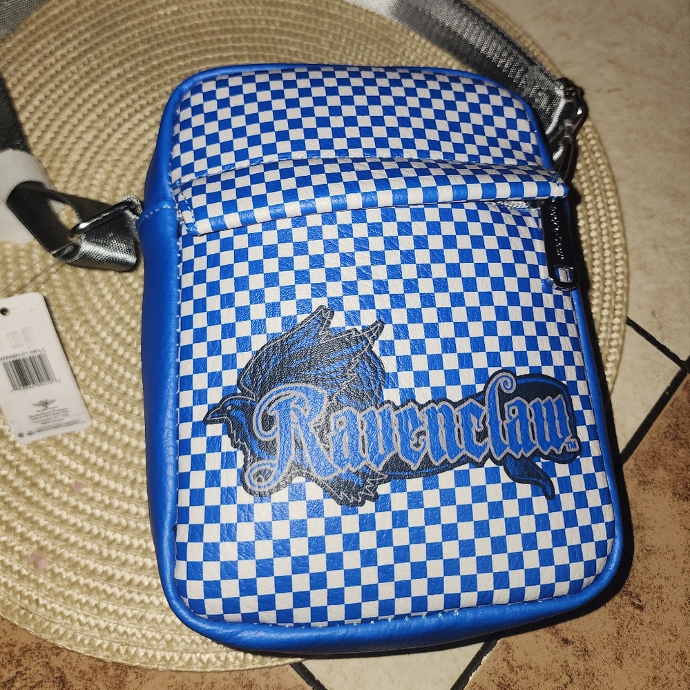 Crossbody Wallet - Harry Potter RAVENCLAW Eagle Icon Checker Blue Gray